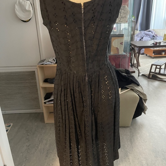 Vintage Black Eyelet Dress Mode O Day - Picture 2 of 7